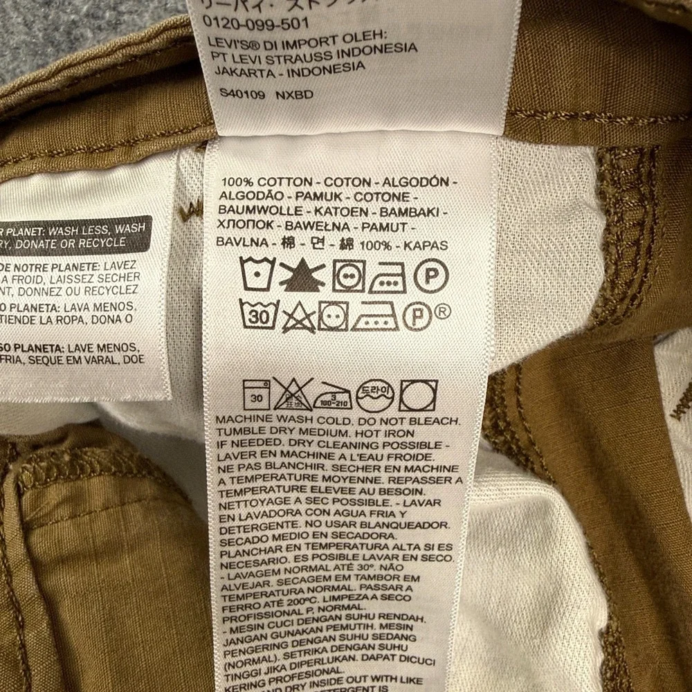 Levi's Mens Cargo Shorts Size 30 Brown Ripstop Cotton Utility Hiking Casual‎